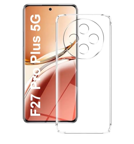 Image of REALCASE Stylish Silicone Back Cover Case for Oppo F27 Pro+ Plus 5G | Scratch Resistant Protective Crystal Clear Transparent Shock Proof Bumper Back Cover Case for Oppo F27 Pro Plus 5G