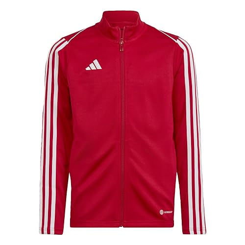 Chaqueta adidas Tiro23 League roja infantil de deporte y fútbol con cremallera en talla grande