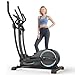 Cowmew Crosstrainer für Zuhause, Ultraleiser Magnetischer Ellipsentrainer mit 16 Widerstandsstufen, 8 kg Schwungrad, rutschfeste Pedale mit 42 cm Schrittlänge, Belastbarkeit 150 kg, LCD-Monitor