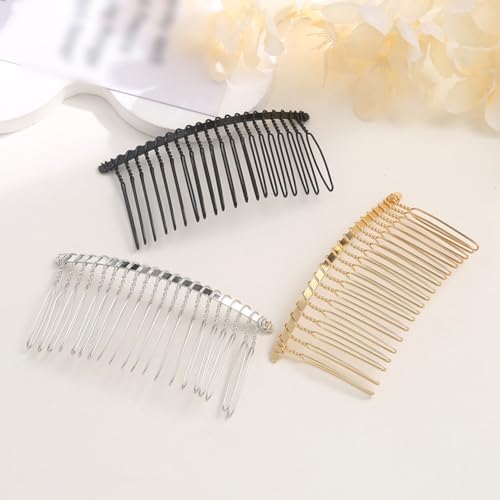 18 Pcs 20 Teeth Metal Wire Hair Combs Hair Clip Side Combs Bridal Wedding Veil Hair Combs French Styling Hair Combs Small Veil Hair Combs image 5