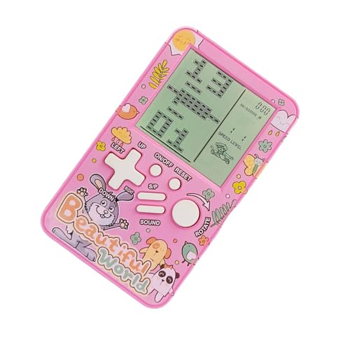 CZT Poket console di gioco a blocchi Giochi multipli retrò in mattoni integrati Macchina da gioco portatile elettronica Dispositivo di gioco portatile Regali di Natale per ragazze per bambini (Pink)