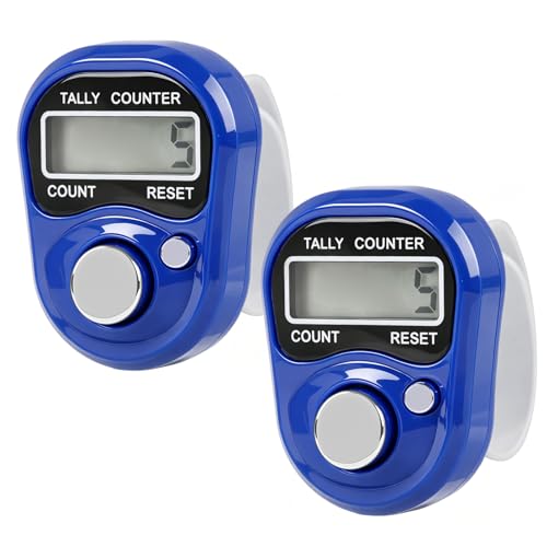 Nexaflow Mini Compteur Manuel à clic en Plastiqu,2 Pièces Doigt Compteur,Anneau de comptage de Rangs de Crochet,pour...
