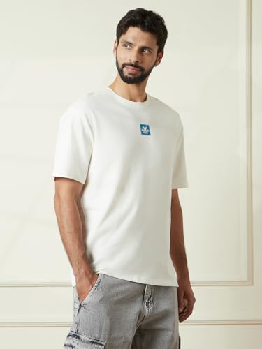 Image of WROGN Men's 100% Cotton T-Shirt | Back Graphic Print | Oversized Fit