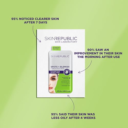 Skin Republic Tea Tree & Salicylic Acid Sheet Mask | Cleans Pores | Reduces Dark Spots and Blemish | Helps Brighten Skin | Evens out Complexion (Pack of 1) - Image 4