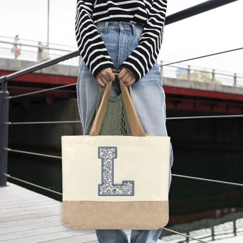 Bolso Tote de Lona Inicial Personalizado para Mujer miniatura 6