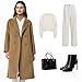 2025 Women's Fall Long Wool Pea Coat,Double Sided Blended Classy Breasted Trench Coats Jacket,Spring&Winter Dress Coat Plus Size(US, Alpha, Medium, Regular, Regular, Camel)