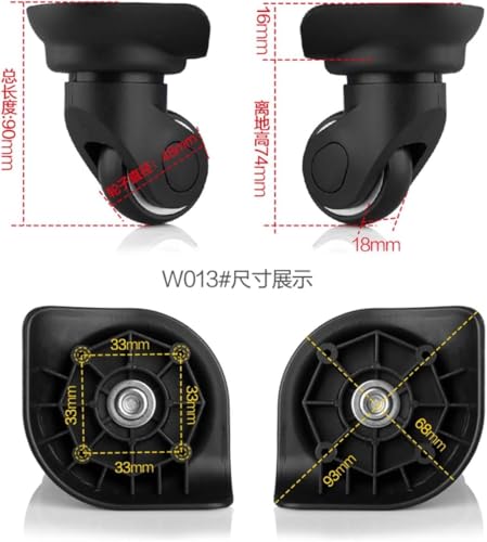 Spinner Luggage Wheels,Luggage Wheels Replacement, 360 Degree Swivel Luggage Mute Wheel Suitcase Replacement Repair Wheels Parts Spinner (W013#)2