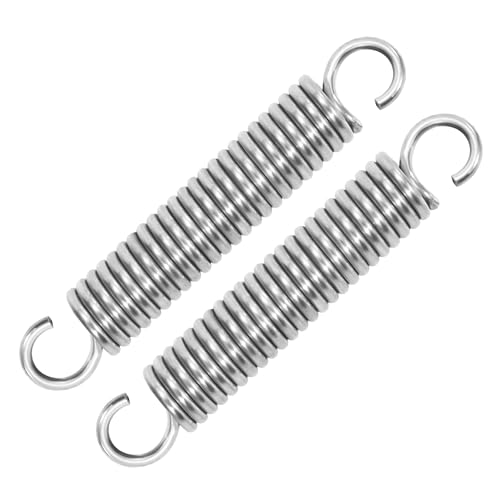 GUNGY Zugfedern mit Haken Edelstahl Zugfeder Spannfeder 100mm Außendurchmesser 18mm Drahtdurchmesser 2,9mm Maximale Zugkraft 24kg 2,9x18x100mm 2 Stück