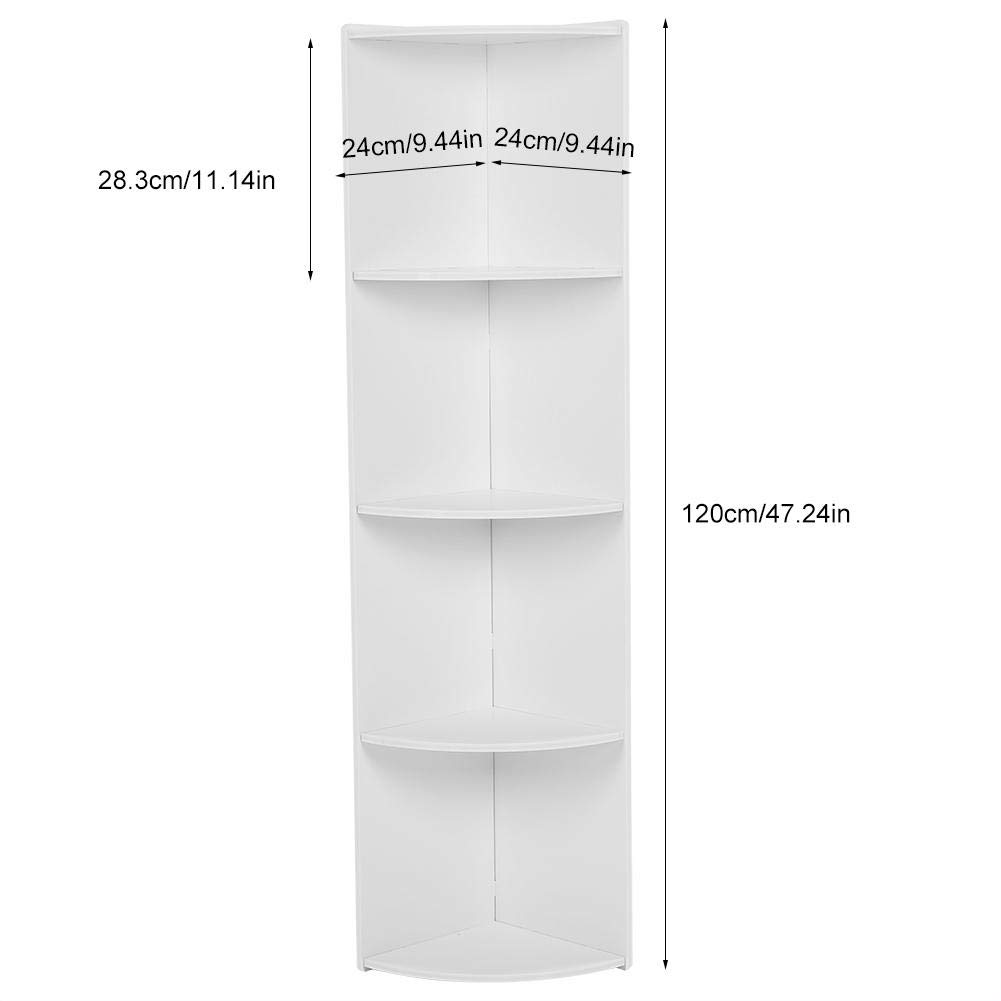 Cocoarm Eckregal Weiß Wohnzimmer 4-stufiges Display Bücherregal Weiß Lagerregal Organizer Einheit Dusche Caddy Eckregal Badezimmerregal Küche Lagereinheit für Zuhause Wohnzimmer Schlafzimmer
