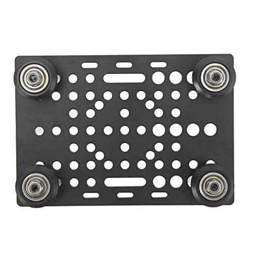 Placa de Pórtico de Aluminio para Impresora 3D, 13 x 9cm Placa de Pórtico de Construcción Guía Lineal Universal Ranura en V Accesorios de Impresora 3D (Tablero con 4 Poleas de Plástico)