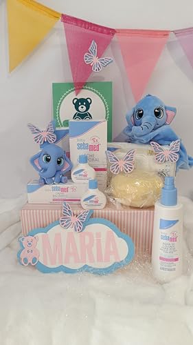 CANASTILLA PARA RECIÉN NACIDO ROSA. Regalo de bienvenida en caja...