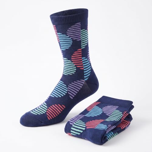 Image of Tipi Toe Women's 6-Pack Funky Crew Socks | Colorful Fun Patterned Novelty Dress Socks, Sizes 9-13