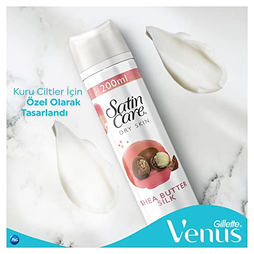 Gillette Venus Satin Care Kadın Tıraş Jeli Kuru Ciltler, 200 ml