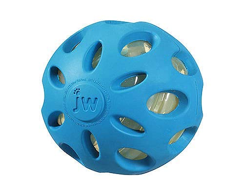 JW Bola Crackle Ball Para Cães, Azul, Grande
