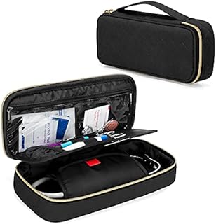 Damero Protective Stethoscope Case with Divider for Nurse Accessories, Stethoscope Carrying Bag Travel Case Compatible with 3M Littmann/ADC/Omron Stethoscope and Others, Black