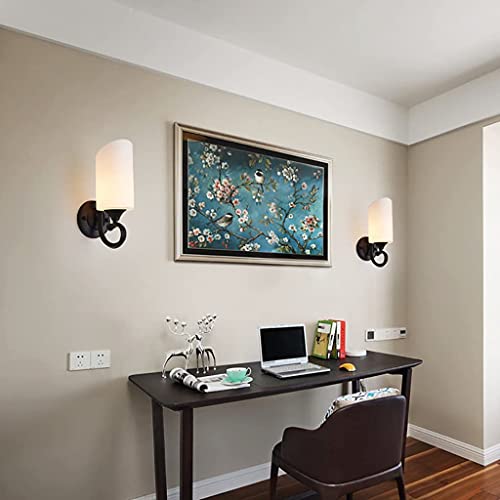 Lámpara de pared E27 anti fatiga visual con vidrio esmerilado retro decorativo 3