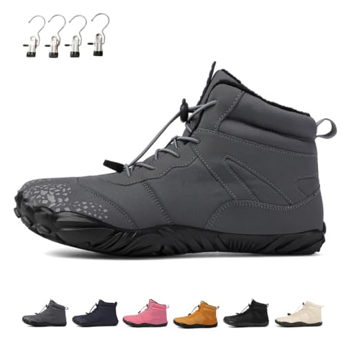 Barefoot Winter Shoes, Wide Toe Barefoot Winter Boots, Warm Casual Winter Barefoot Shoes, Non-Slip Sneakers