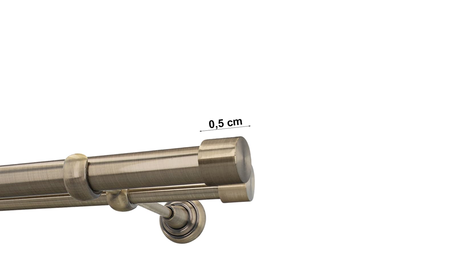Kit Bastone per Tende in metallo 25/19mm Ottone Antico Montaggio a Muro 240 cm Zoya