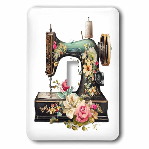 Green Vintage Sewing Machine Light Switch Cover