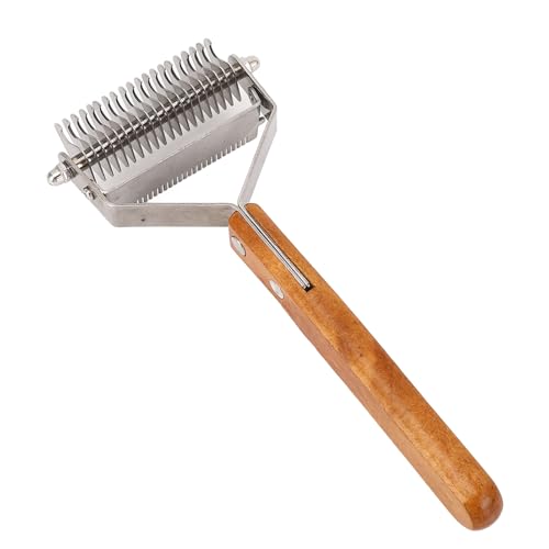 Pet Grooming Brush Dematting and Deshedding Stainless Steel Double Sided Undercoat Rake for Dogs Cats