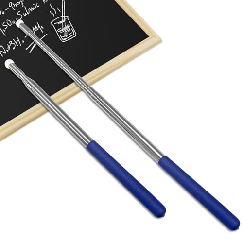 Mirriverse 2 Pièces Pointeur Télescopique Rétractable en Acier Inoxydable, Baguette Extensible 120 cm pour Enseignement et Salle de Classe, Présentations...