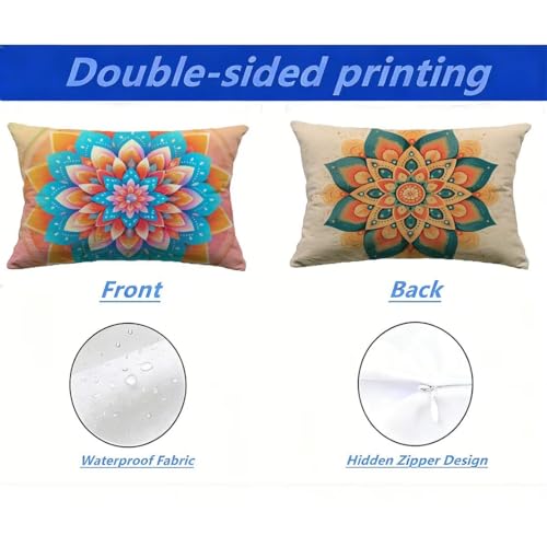 Housse de coussin extérieur 80x100 cm imperméable pour canapé de jardin - 3