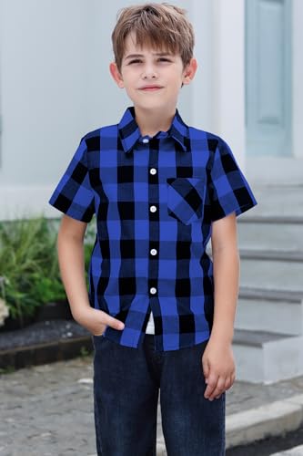 Image of SANGTREE Summer Button Down Shirts Cottn Tops for Men Women Boy Girl