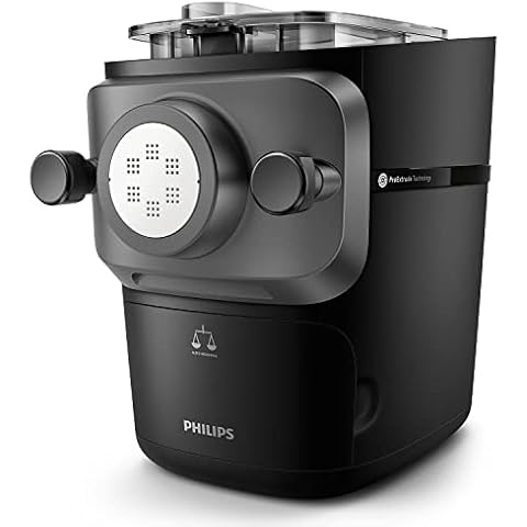 Philips Nudelmaschine Serie 7000, ProExtrude-Technologie, Automatisches Abwiegen, vollautomatisch, 8 Formscheiben, Schwarz (HR2665/93) Cover