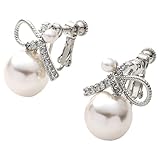 [cream dot クリームドット]イヤリング レディース 人気 金属アレルギー ニッケルフリー 18kコーティング ネジ式 キュービックジルコニア ビジュー パール ノット 結び目 【シルバー×イヤリング】