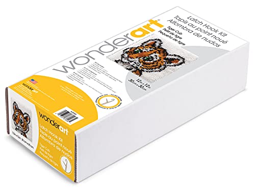Image of Wonderart Tiger Cub Latch Hook Kit, 12 inch X 12 inch