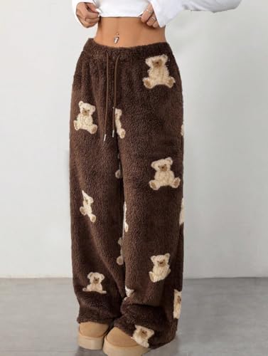 Image of Leopard Pants Women Therian Fuzzy Pajama Pants Y2k Cheetah Pants Grunge High Waisted Fluffy Pants
