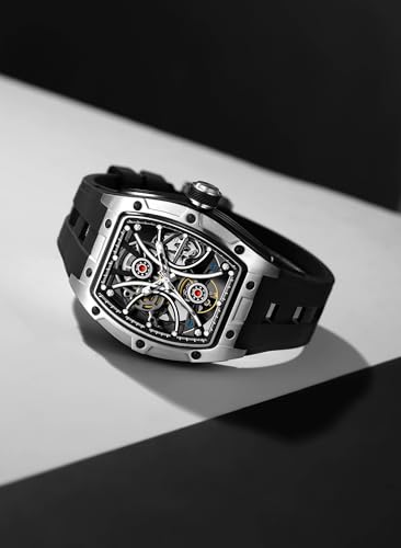 Image of ALIX Automatic Mechanical Watch Silicone Band Water-Resistant Stylish Gift for Men