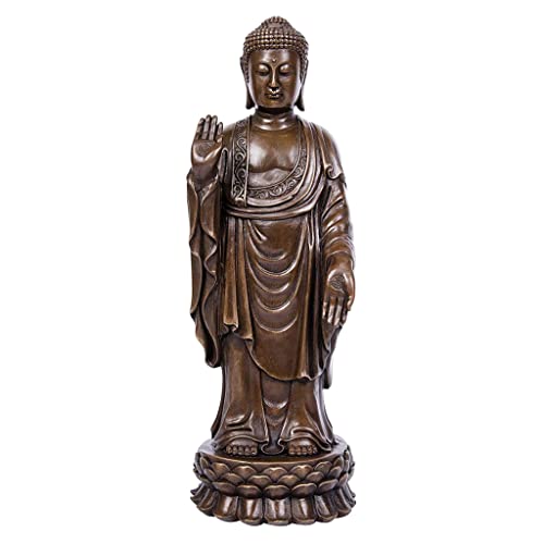 Statue de Bouddha en bronze par ZXQUEGF, une sculpture d'art raffinée pour salon