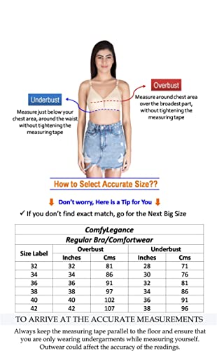 Image of ComfyLegance Women Cotton Non Padded Non Wired Regular Bra (Pack of 02 /03)