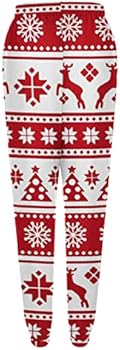 Nieuwe 2024 Kerst Vrouwen Kerst Print Bodem Joggingbroek Zakken Hoge Taille Sportieve Gym Atletische Fit Jogger Broek Broek Jr Herfst Mode, Wit, XXL