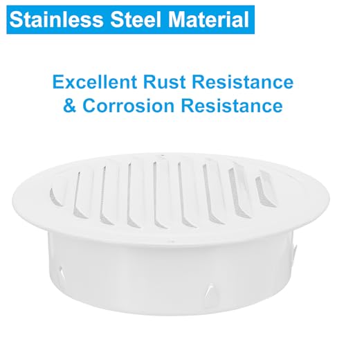 Grille d'aération en acier inoxydable blanc PATIKIL avec écran maille