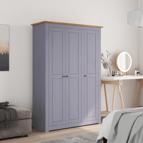 Fasba Armario 3 Puertas Madera Pino Panamá Range Gris 118x50x171,5cm