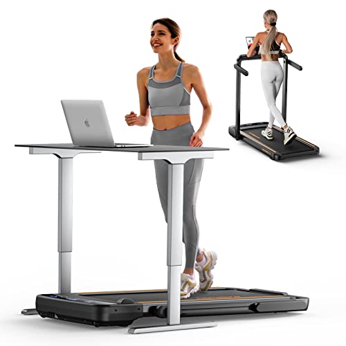 Hometro Under Desk Treadmill Foldable 3.0Hp For Home Office, 2 In 1 Folding Compact Treadmills 265Lbs With App & Remote Control Dual Led Touch Screen, 12 Preset Programs, Installation-Free #TOP1