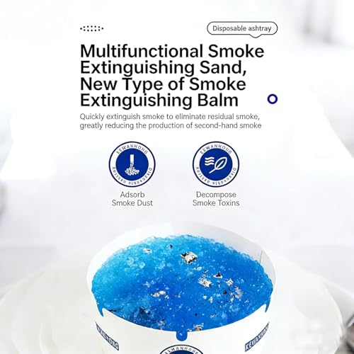 Image of Disposable Ashtray 25-Pack - Portable Paper Cigarette Ashtrays with Water-Activated Gel Sand Base, Odor Control & Mess-Free Design for Home, Office, Car, Patio, Travel,Camping & Outdoor Use