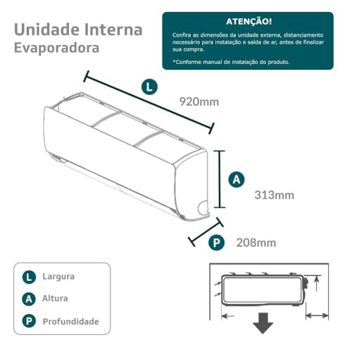 Ar Condicionado TCL Split Inverter 12000 BTUs Frio Hi Wall Renovação de Ar TAC-12CFG3WI-INV