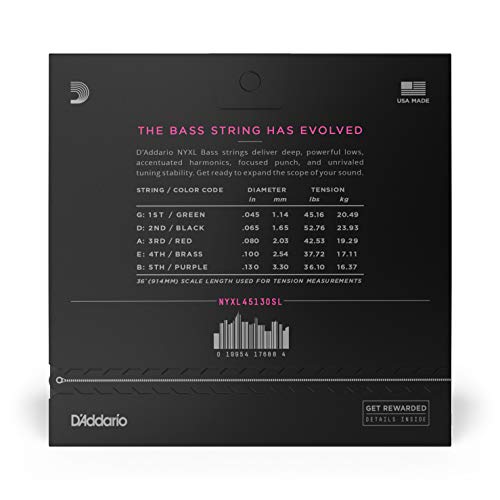 Image of D'Addario NYXL45130SL Nickel Wound Bass Guitar Strings, Regular Light 5-String, Super Long Scale