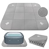 ZOMOFEW 1/2" Thickness 85IN Hot Tub Mat for Inflatable Tub,Hot Tub Pad Foundation, Upgraded Thickened Eva Foam Padding for Outdoor Hot Tubs (Square-Shaped)