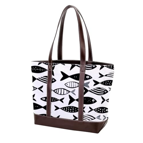 Sac fourre-tout avec fermeture éclair sécurisée et grand volume en toile imprimée