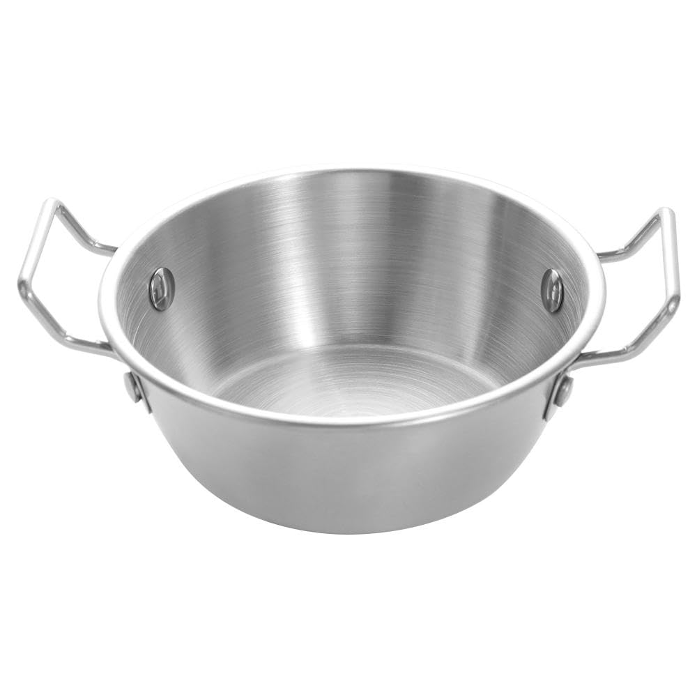 5 7 in Stainless Steel Skillet Non- stick Frying Pan with 2 Handle Paella Pan Double Ear Snacks