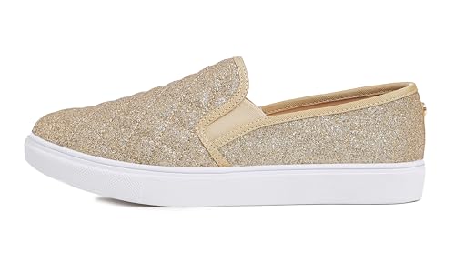 Image of FEVERSOLE Women's Casual Slip On Sneaker Comfort Quilted Loafer Flats