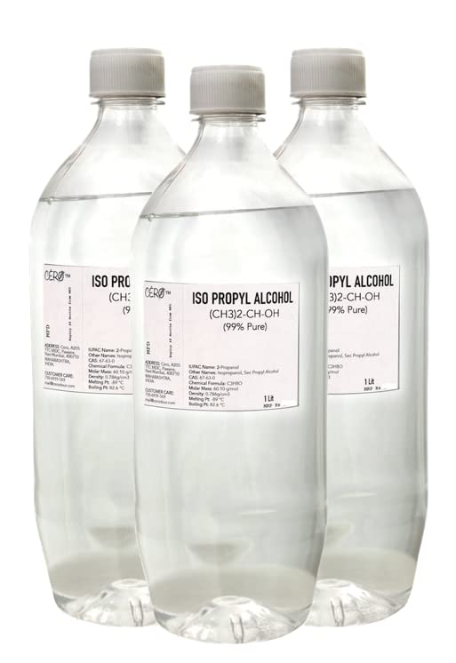 CERO ® ISO PROPYL ALCOHOL 99% Pure [(CH3)2-CH-OH] CAS: 67-63-0 (1 Lit) Pack of 3 (B0B1Q81MFT) Amazon Price History, Amazon Price Tracker