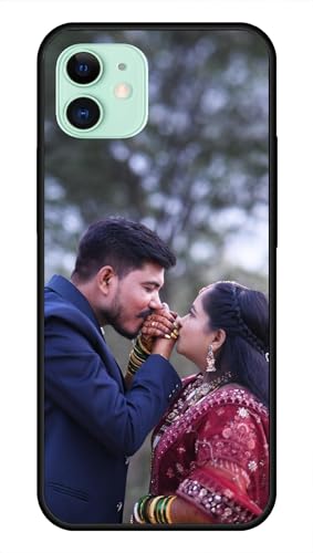 Image of NDCOM for Customised Back Cover iPhone 11 Back Cover - Protective iPhone 11 Phone Case - Stylish iPhone 11 Case DIY Personalised Photo Design | Customized Gift Custom Text Name Printed Glass Case
