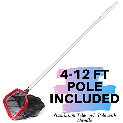 image for Aquatix Pro Pool Skimmer Commercial Grade with 4-12 feet 1.1mm Thick S