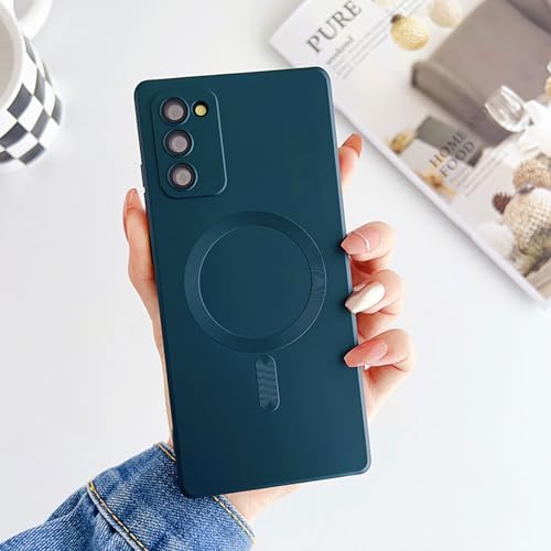 Image of Magnetic for Samsung Galaxy S20 FE Case,Soft Silicone Samsung Galaxy S20 FE Phone Case with Camera Protection,Slim Fit Anti-Scratch Samsung S20 FE Case Cover Compatible with MagSafe,Green