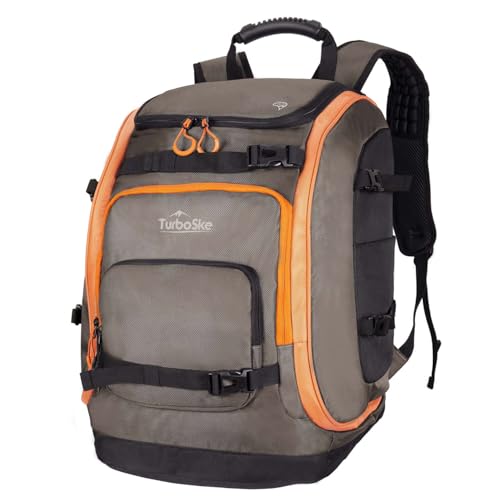 TurboSke Ski Boot & Gear Backpack 65L Waterproof Orange